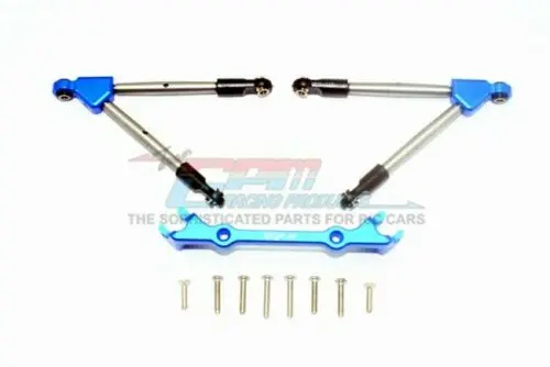 Gpm Racing Traxxas Rustler 4X4 Blue Aluminum Stabilizer W/ Tie Rods Rus4049f-B 1