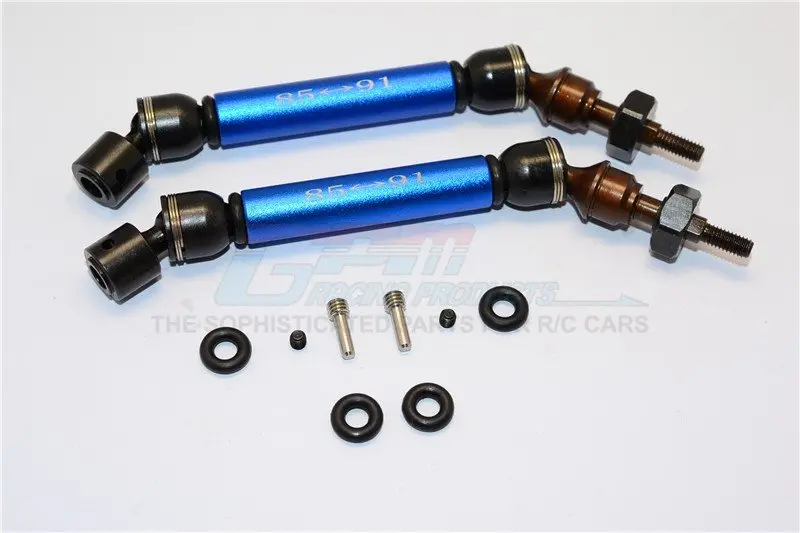 Gpm Racing Traxxas Slash 4X4 Blue Metal Front Cvd Driveshafts W/ Aluminum Wheel Hexes Ssla1280fh-B 1