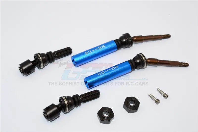 Gpm Racing Traxxas Slash 4X4 Blue Metal Rear Cvd Driveshafts W/ Aluminum Wheel Hexes Ssla1277rh-B 1