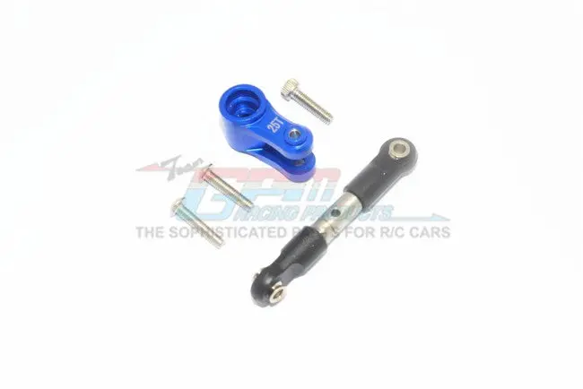 Gpm Racing Traxxas Maxx Blue Aluminum Servo Horn W/ Stainless Steel Links Txms16025t-B 1