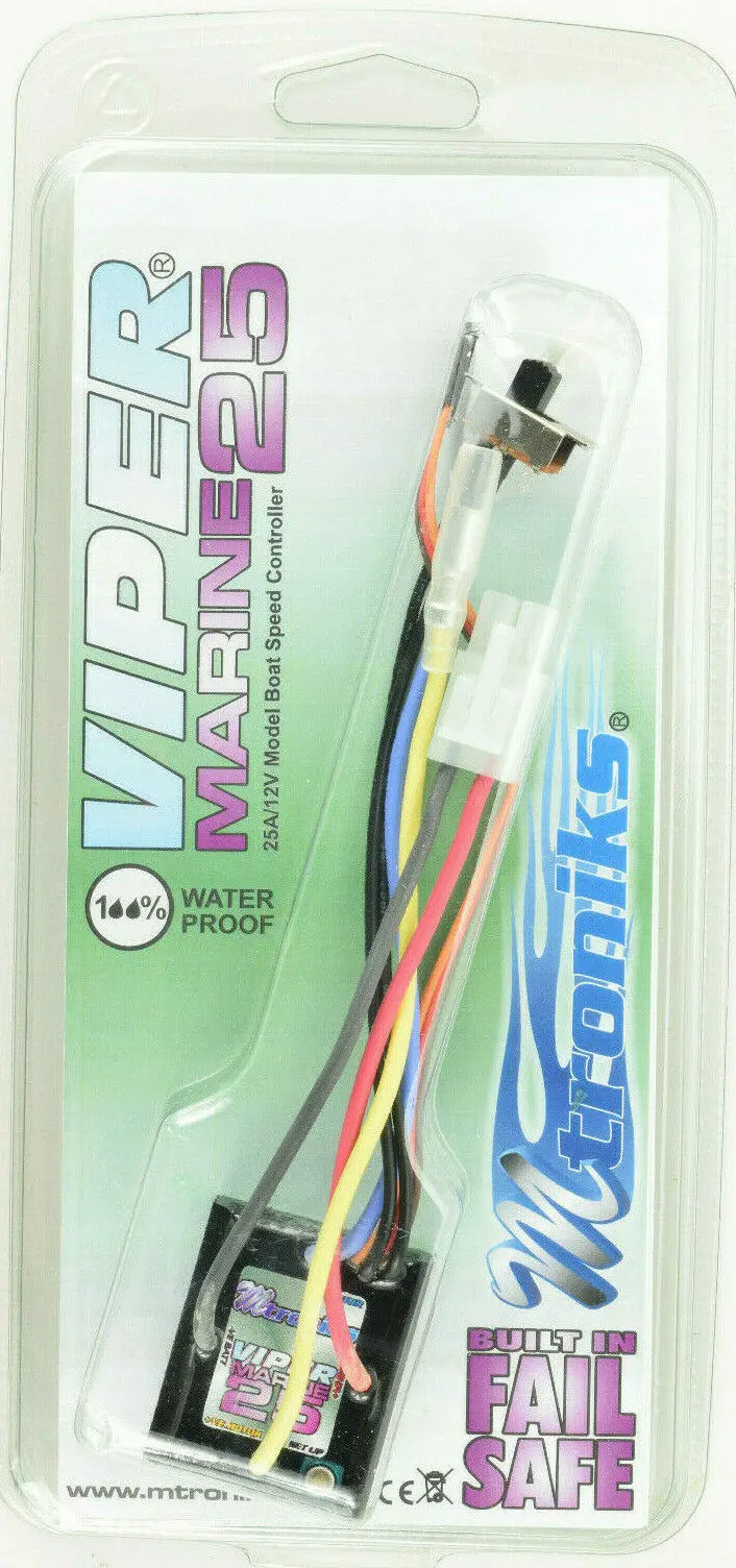 Mtroniks Viper Marine 25 Amp Waterproof Boat Esc Speed Control W/ Fail Safe 1
