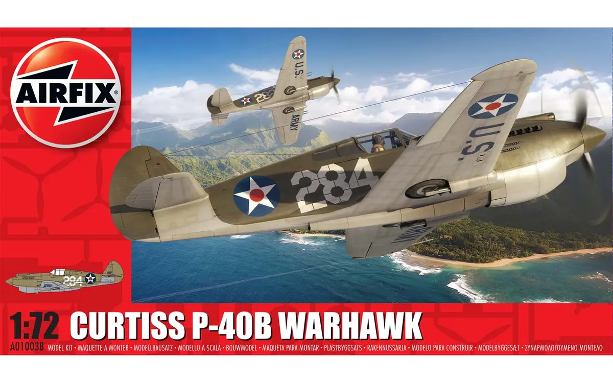 Airfix Curtiss P-40B Warhawk 1:72 Scale Plastic Model Plane Kit A01003b 1