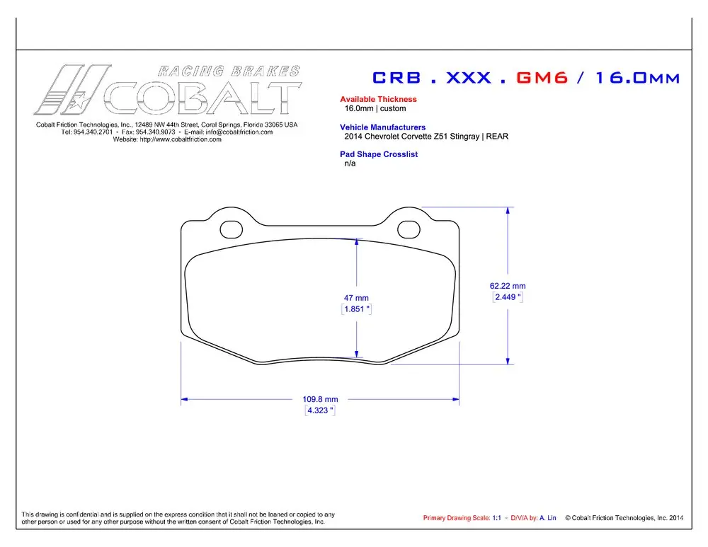 Cobalt Xr2 Rear Pads C7 Gs 1